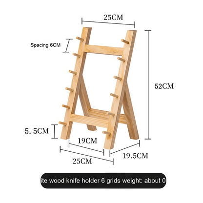 Kitchen Knife Storage Rack Solid Wood Knife Holder Sapele Knife Holder