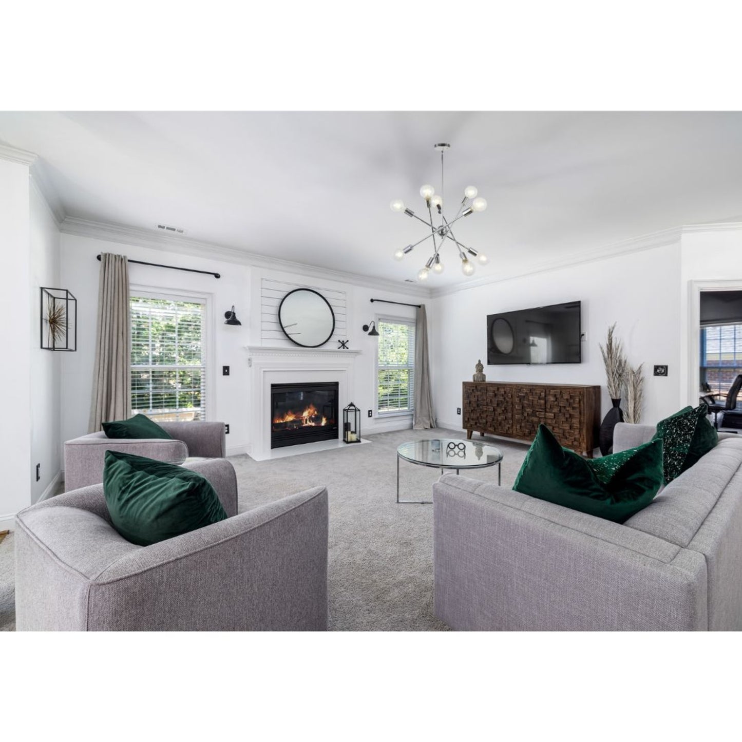 Modern Sputnik Chandelier Lighting 10 Lights With Adjustable Arms Chrome Pendant Lighting